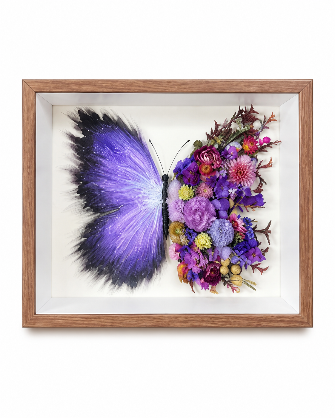 Oil painting butterfly preserved flower photo frame