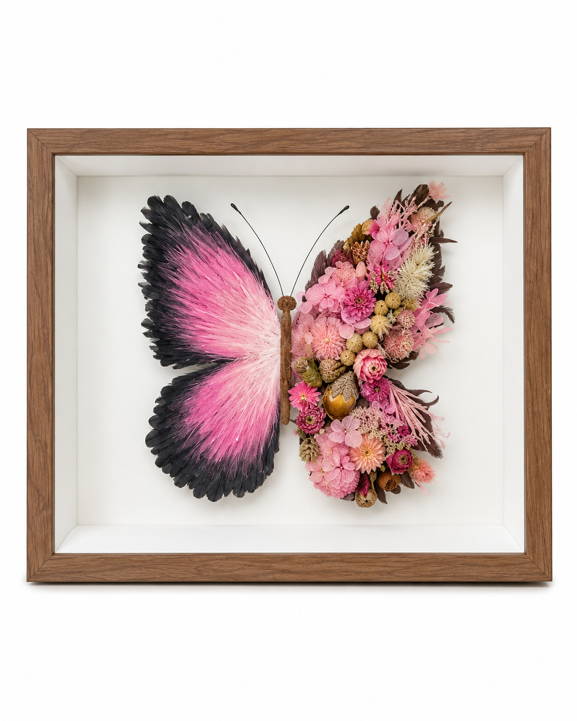 Oil painting butterfly preserved flower photo frame
