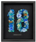 Azure Eighteen Preserved Flower Milestone Shadow Box