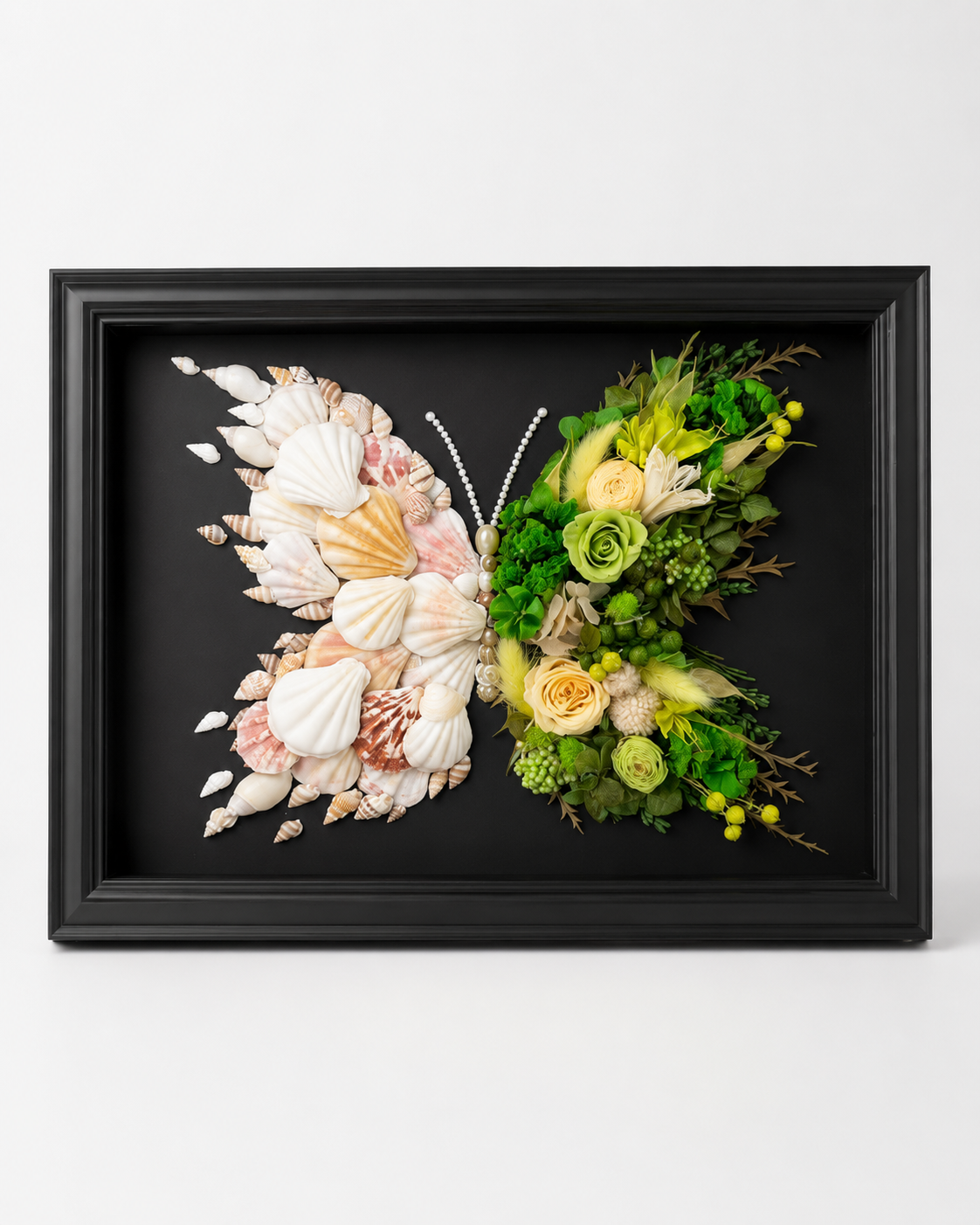 Azure Midnight Preserved Flower Butterfly Shadow Box