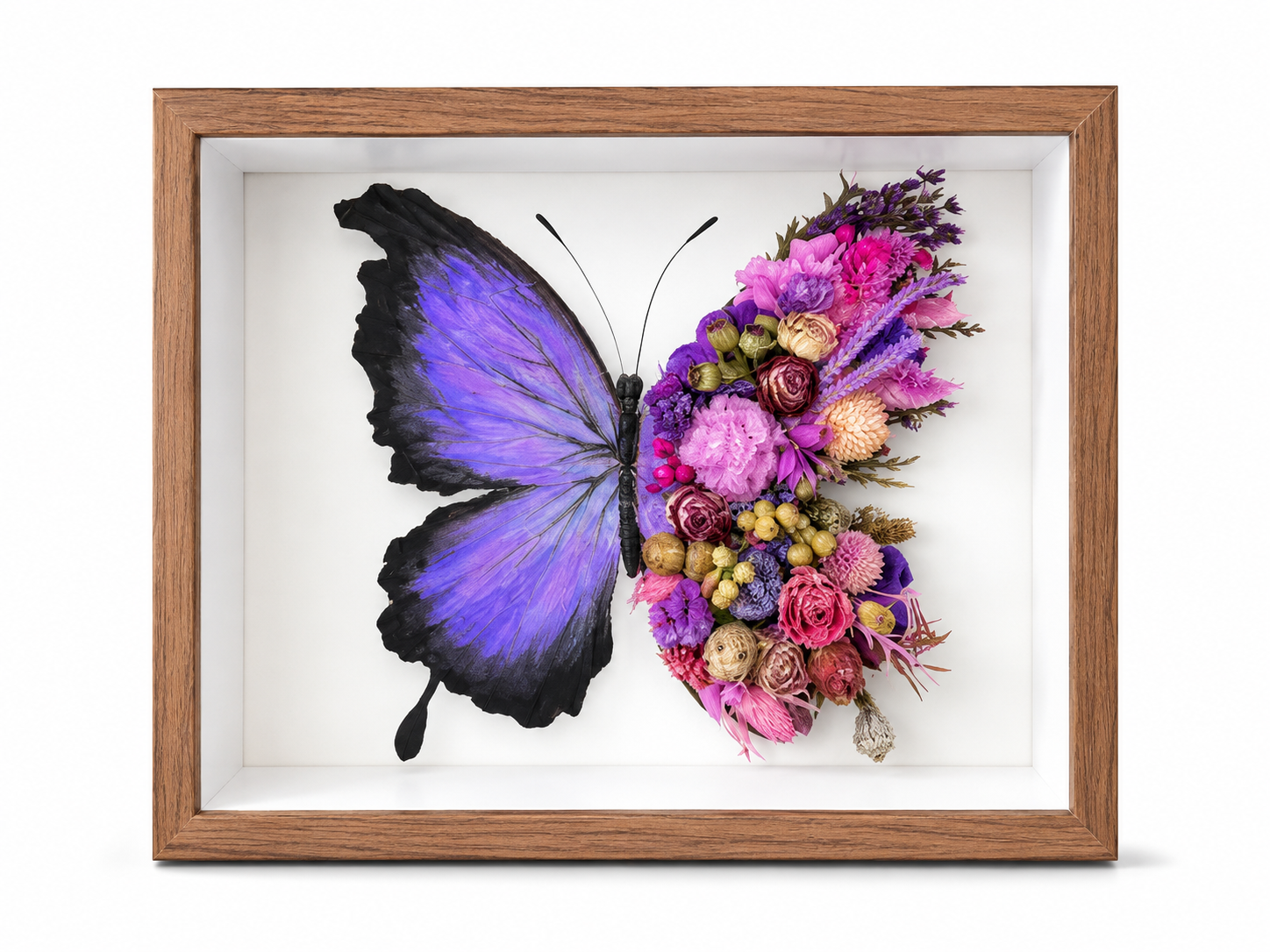 Oil painting butterfly preserved flower photo frame