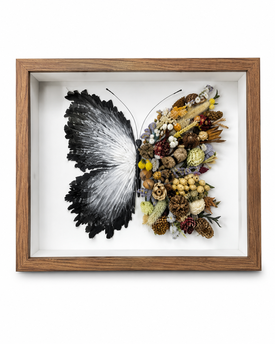 Oil painting butterfly preserved flower photo frame