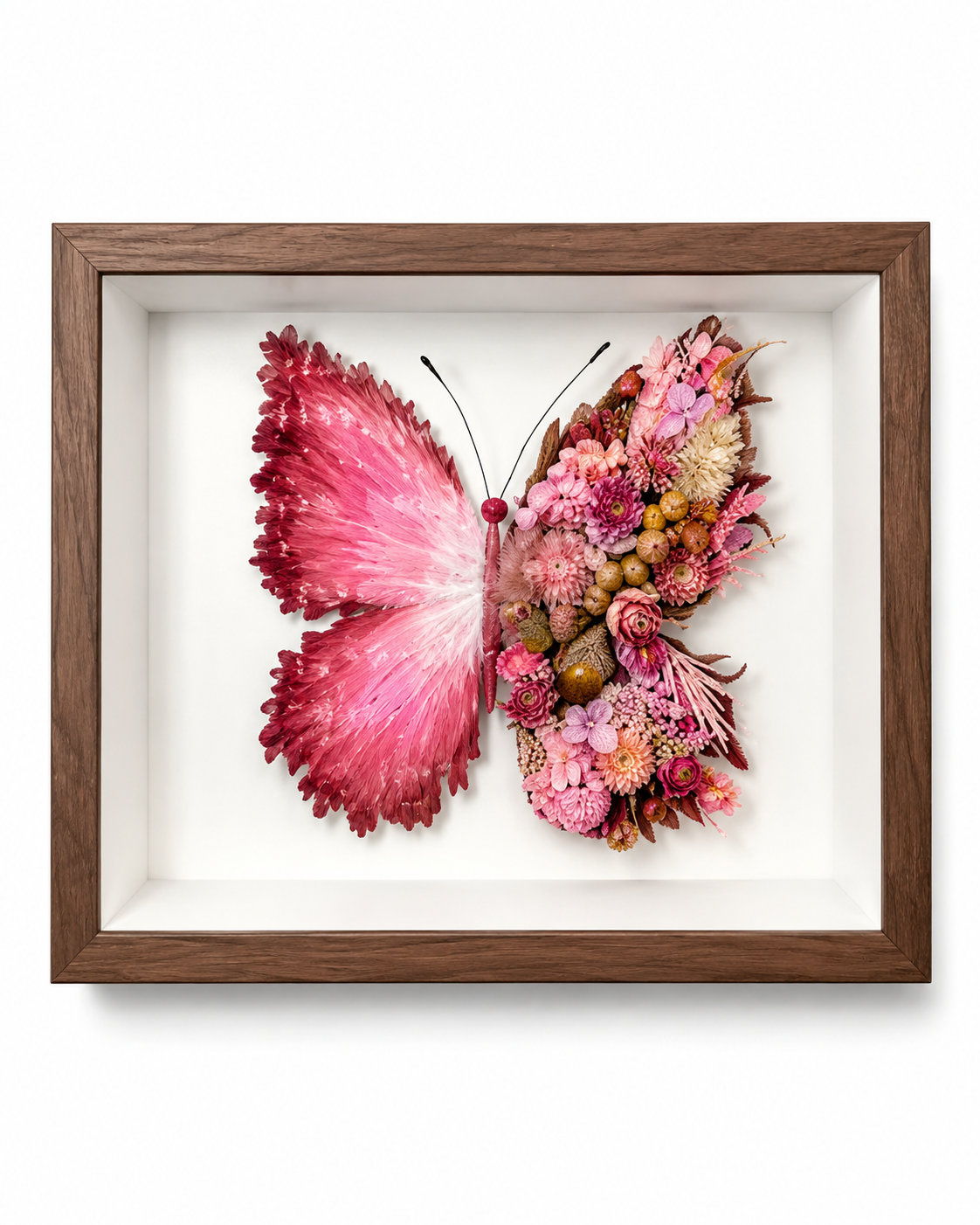 Oil painting butterfly preserved flower photo frame