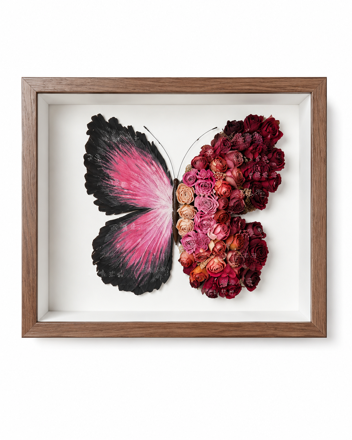 Oil painting butterfly preserved flower photo frame