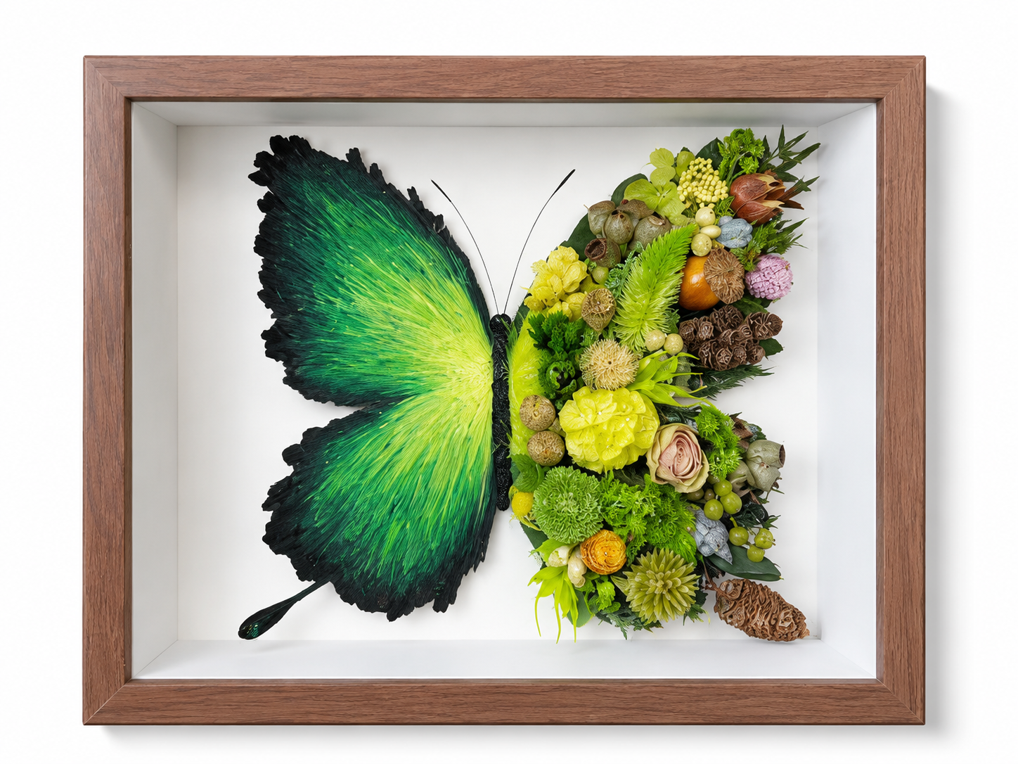 Oil painting butterfly preserved flower photo frame