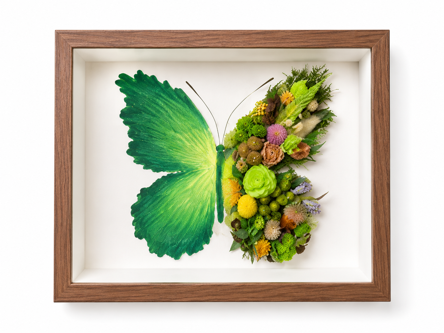 Oil painting butterfly preserved flower photo frame