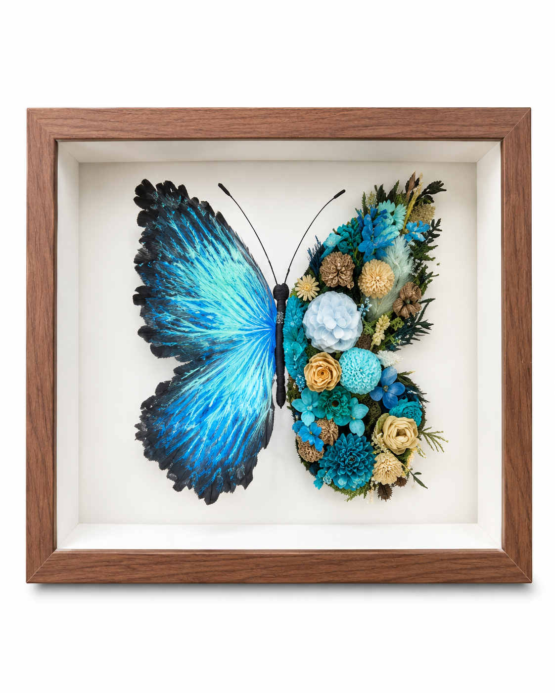 Oil painting butterfly preserved flower photo frame