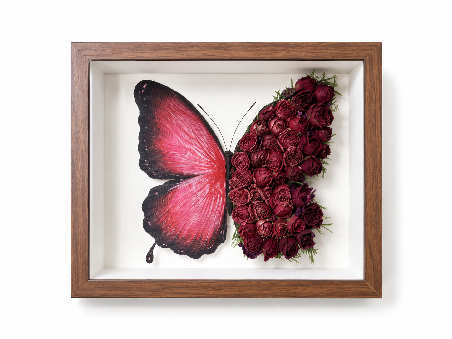 Oil painting butterfly preserved flower photo frame