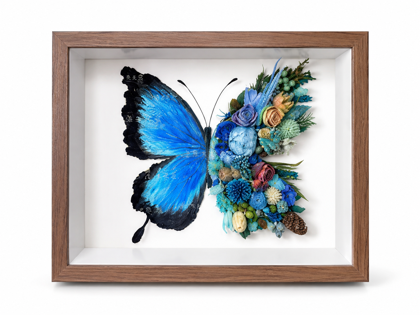 Oil painting butterfly preserved flower photo frame