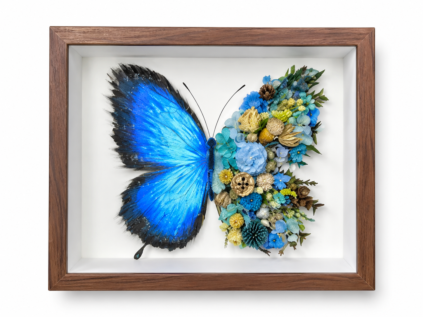 Oil painting butterfly preserved flower photo frame
