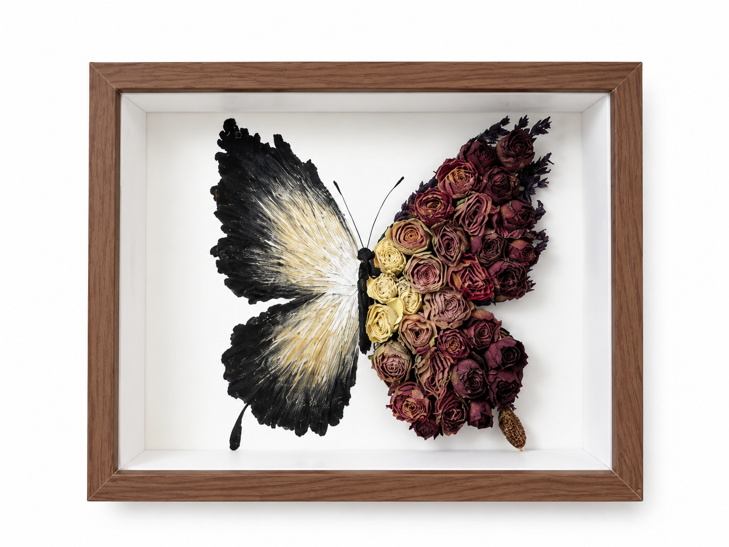Oil painting butterfly preserved flower photo frame