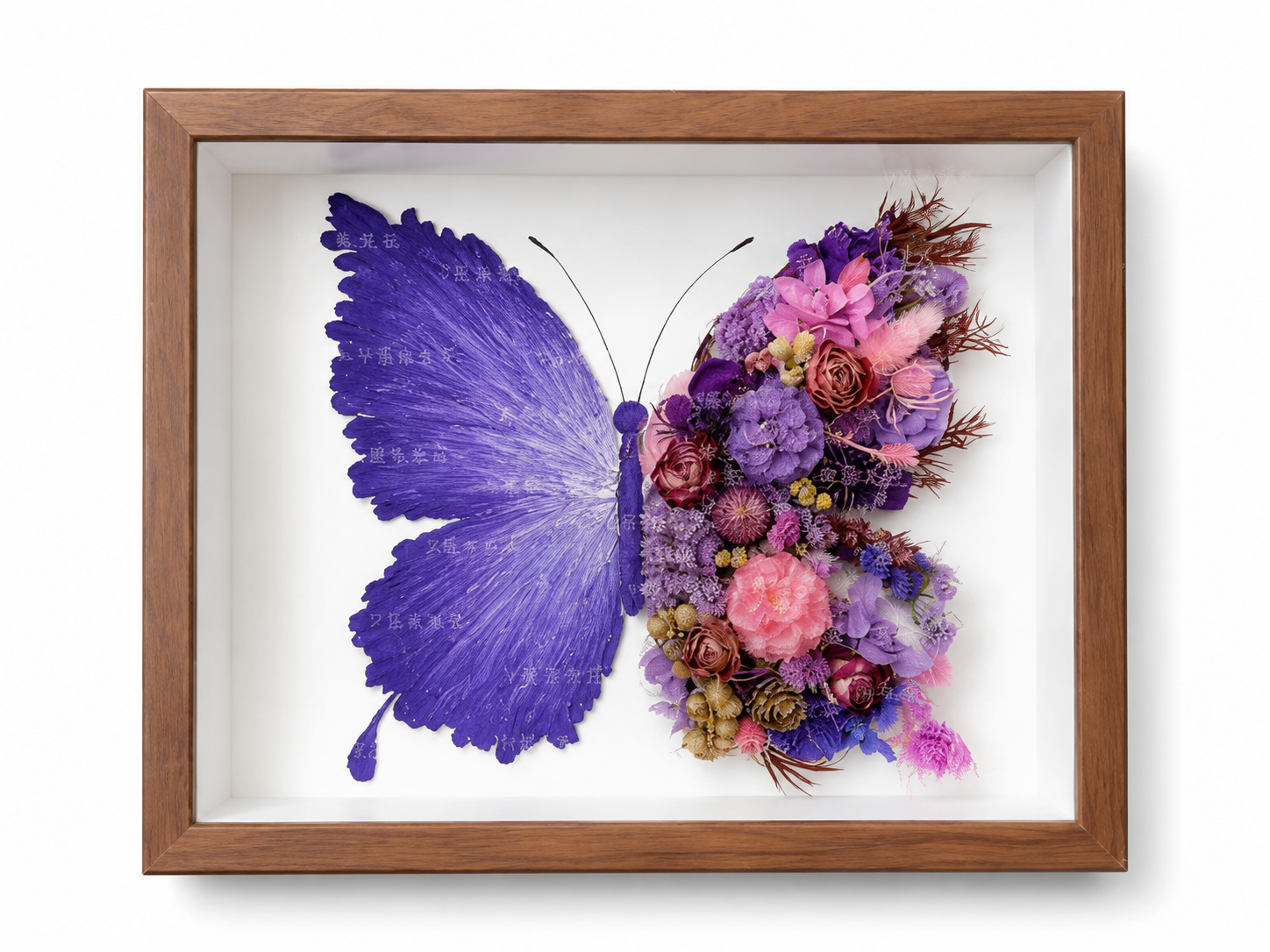 Oil painting butterfly preserved flower photo frame